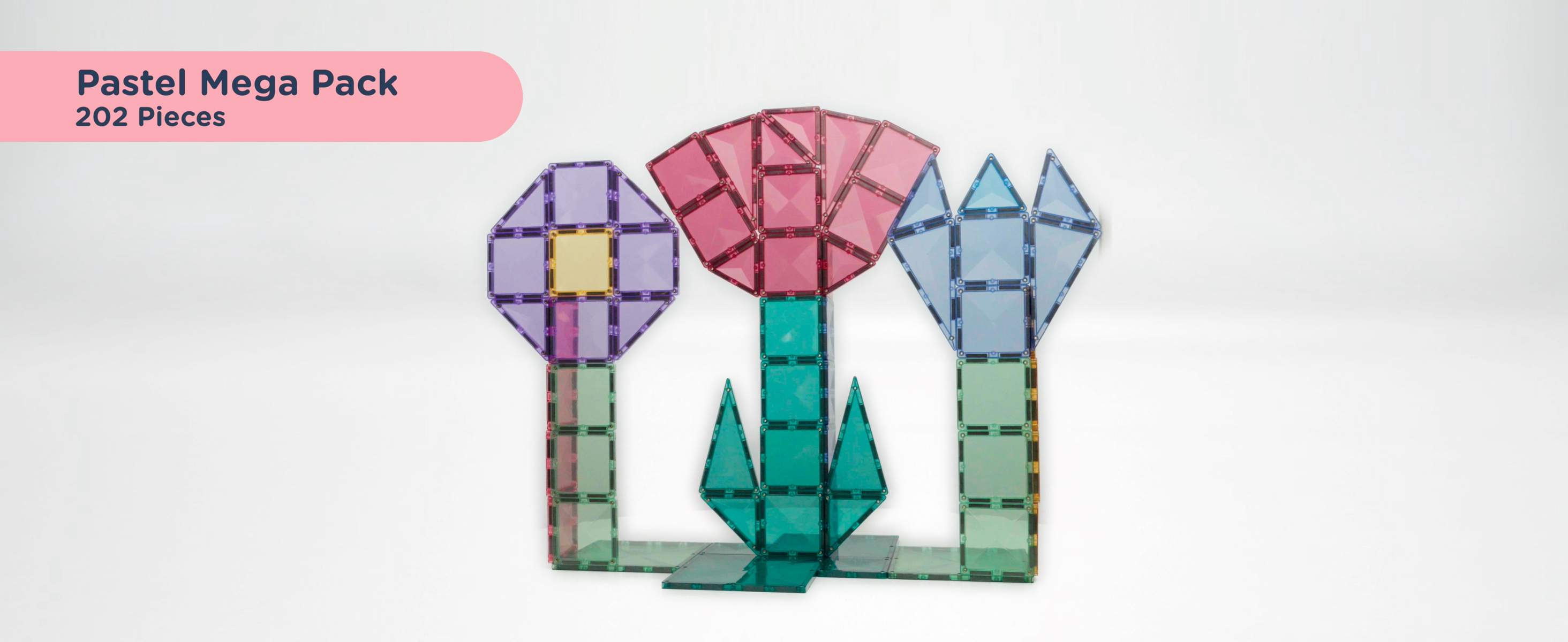 Amazon.com: CONNETIX Magnetic Tiles Pastel Mega Pack, 202 Pieces